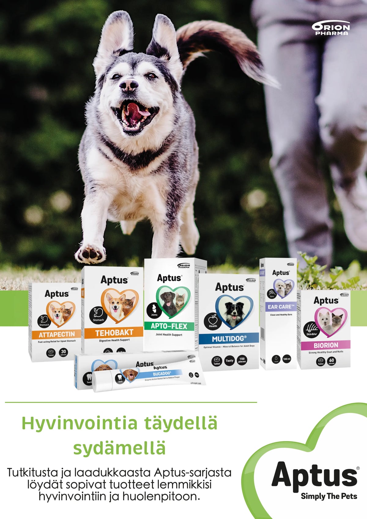 Aptus-tuotteet eläimille lemmikin huolenpitoon