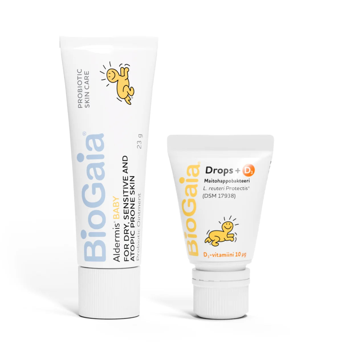 BioGaia Protectis Baby + D3 10 ml ja Aldermis Baby 25 ml