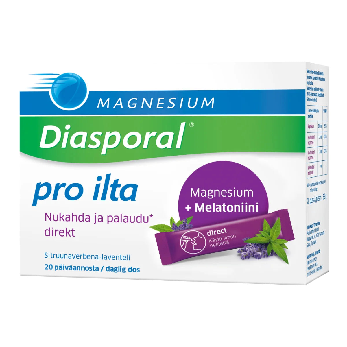 Diasporal magnesium pro ilta Direkt 20 kpl