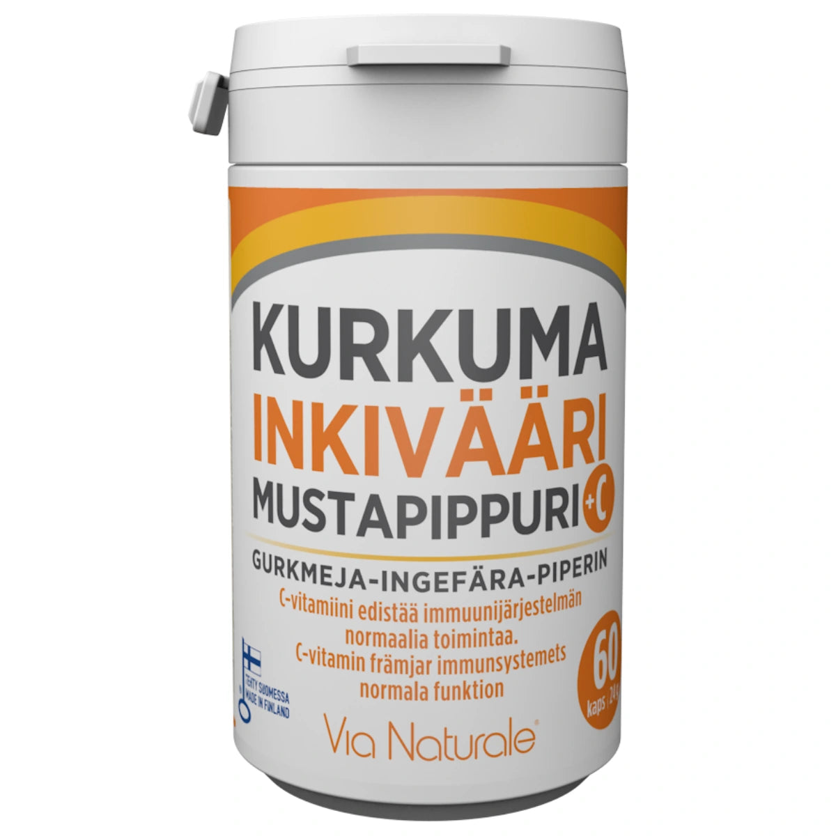 Kurkuma-Inkivääri-Mustapippuri + C-vitamiini kapseli 60 kpl