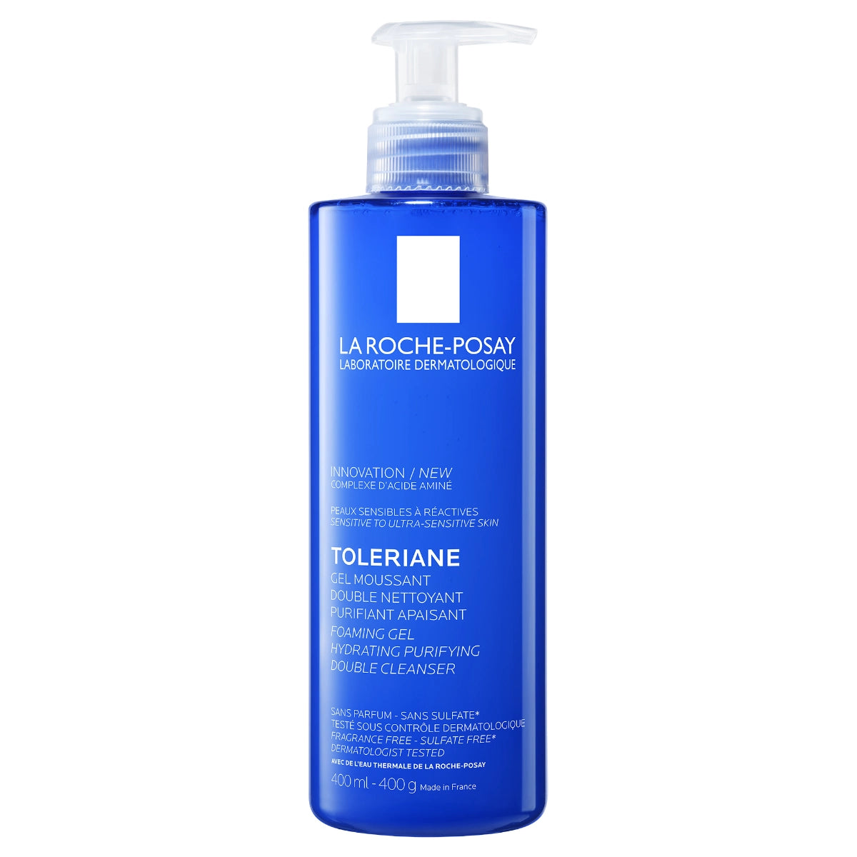 La Roche-Posay Toleriane 2-in-1 vaahtoava puhdistusgeeli 400 ml puhdistaa kasvojen ihon tehokkaasti ylläpitäen ihon luonnollista tasapainoa ja pH-tasoa