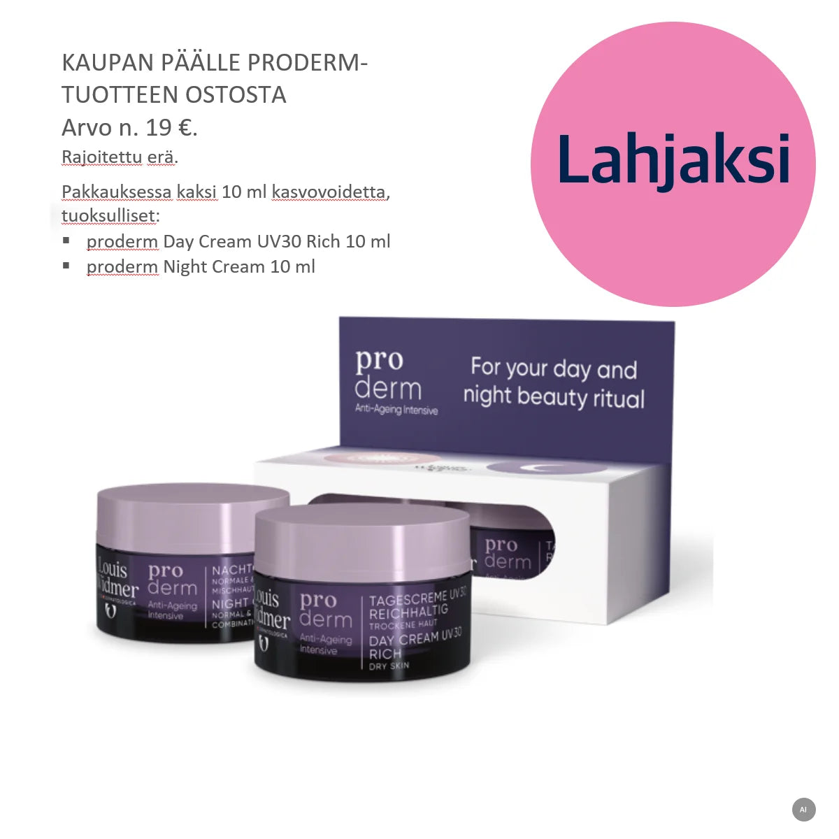 Lahjatuote Widmer kasvovoiteet mini 2 kpl