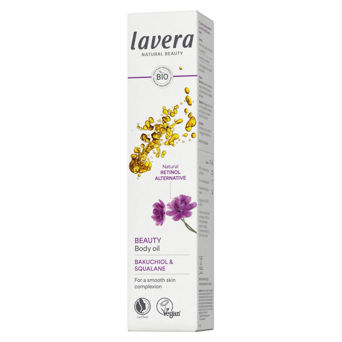 Lavera Beauty vartaloöljy 100 ml silottaa ihon rakennetta
