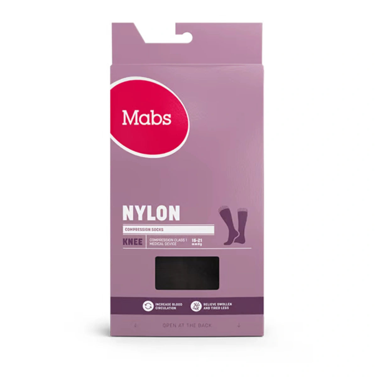 Mabs Nylon Knee musta polvitukisukka XL 140 denieriä