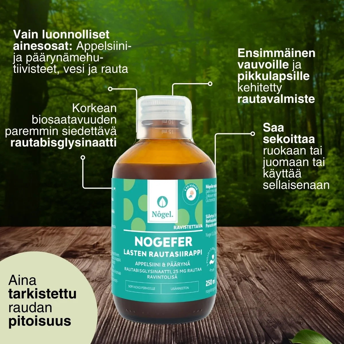 Nogel Nogefer lasten rautasiirappi 25 mg/10 ml 250 ml
