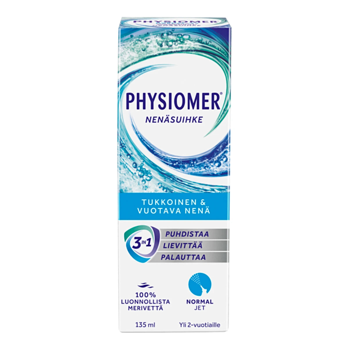 Physiomer Normal Jet 135 ml – merivesisuihke nenän puhdistukseen