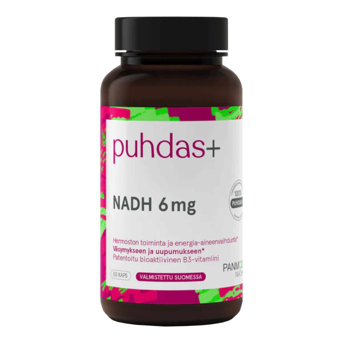 Puhdas+ Vahva NADH 6 mg vegekapseli 50 kpl NADH on B3-vitamiinin hyvin imeytyvä muoto.
