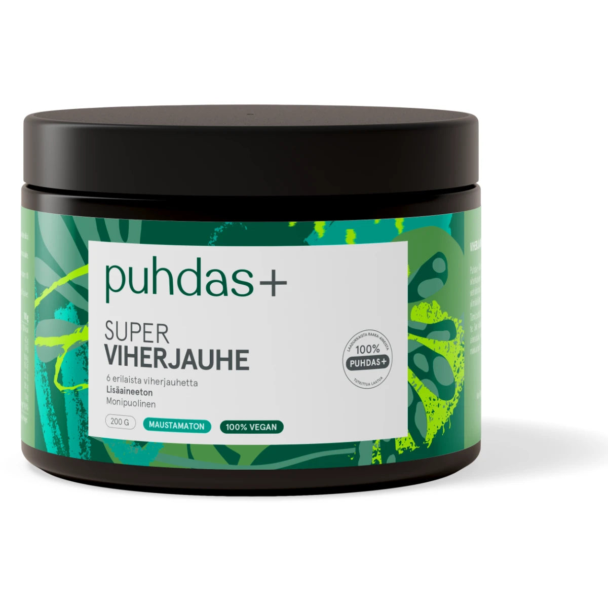 Puhdas+ Super Viherjauhe 200 g – Tehokas yhdistelmä vihreitä superfoodeja