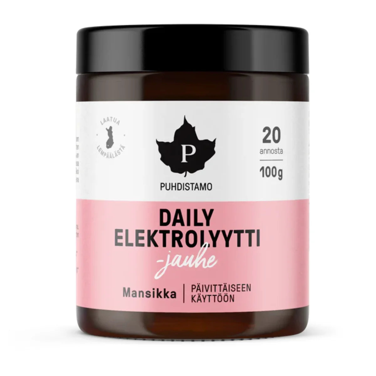 PUHDISTAMO Daily Elektrolyyttijauhe Mansikka 100 g