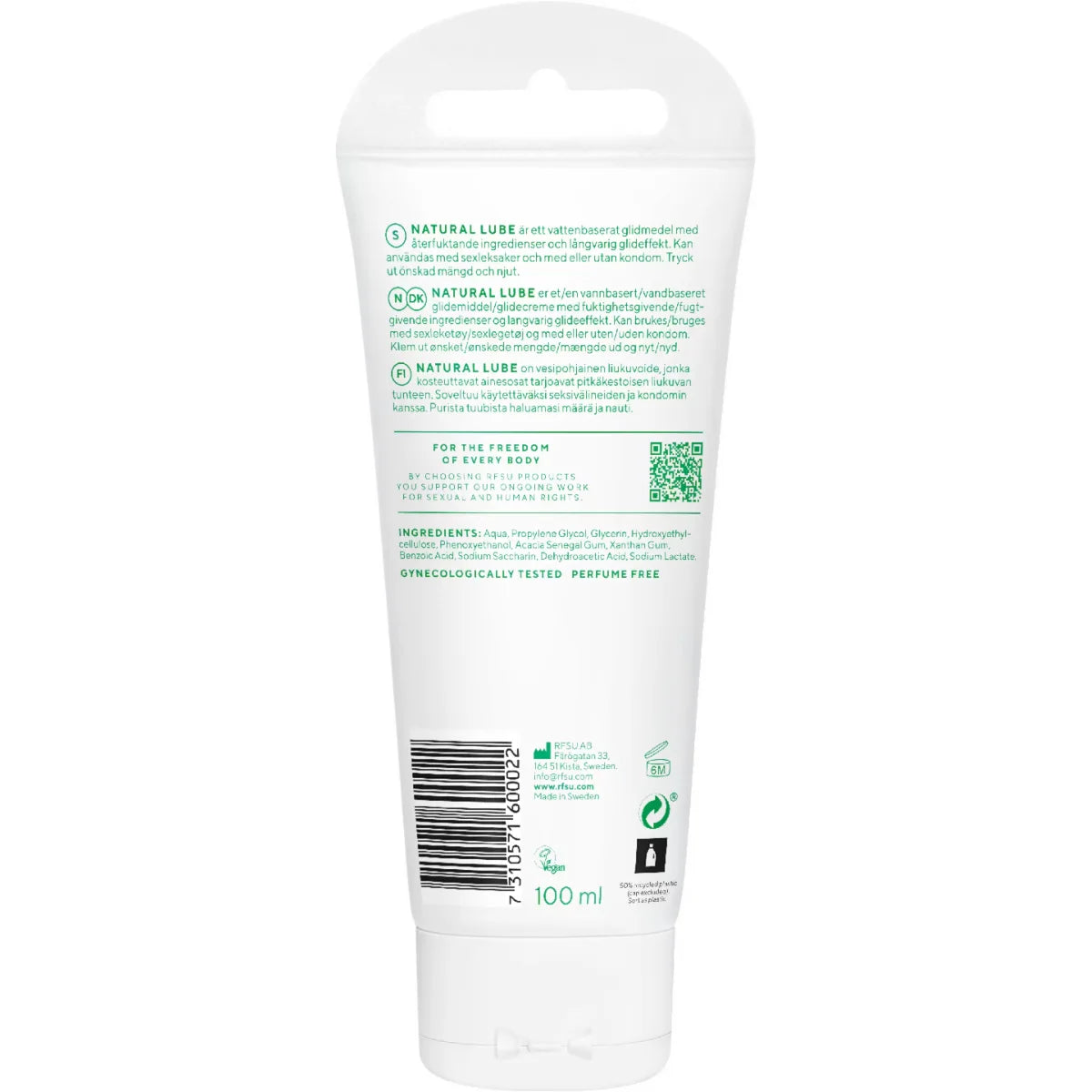 RFSU Natural Liukuvoide 100 ml vesipohjainen