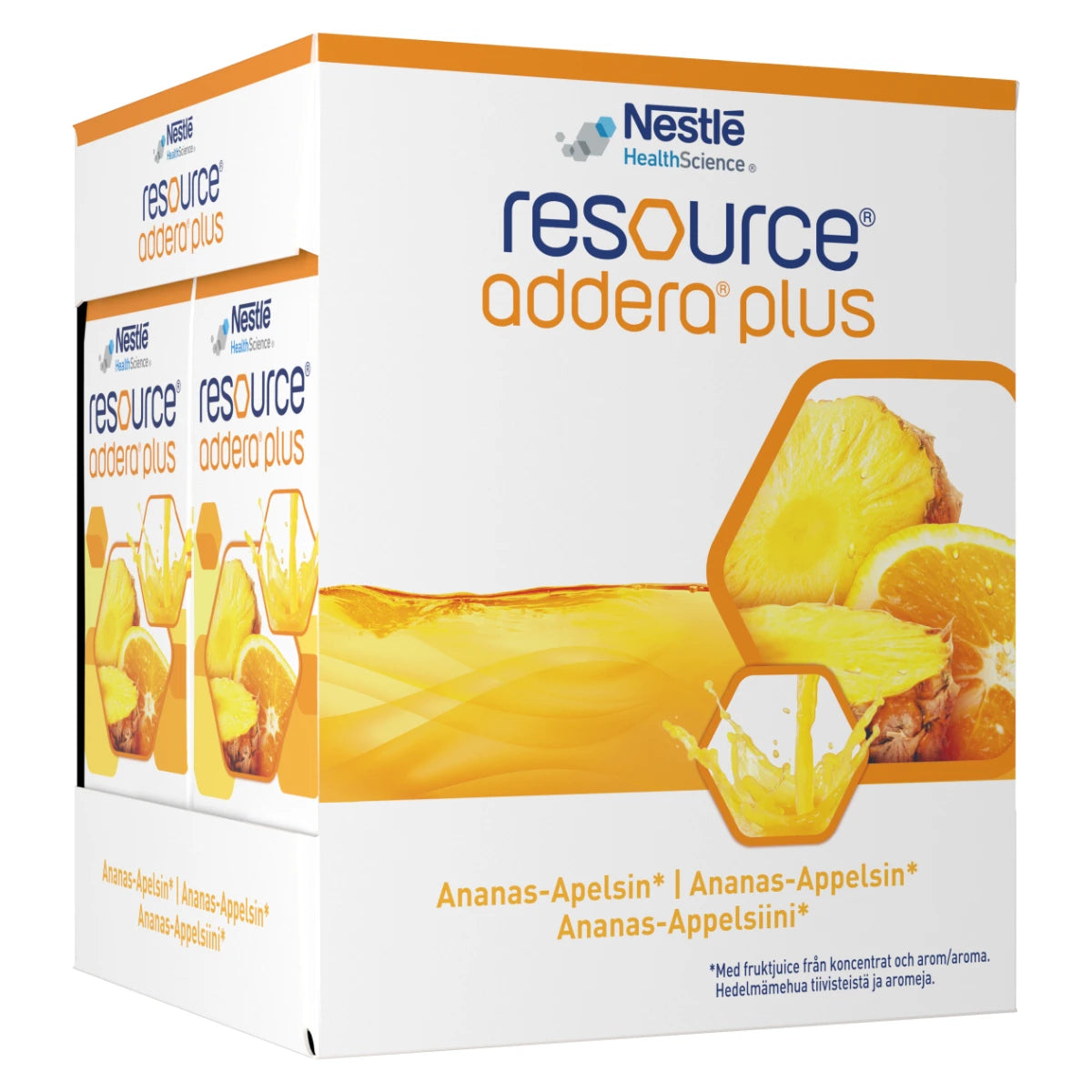 RESOURCE Addera Plus ananas-appelsiini 4x200 ml pahvipakkaus