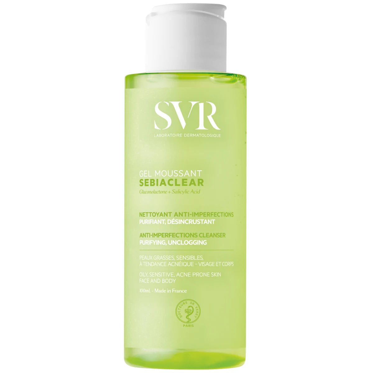 SVR Sebiaclear Gel Mousse Puhdistusgeeli 100 ml – vaahtoava puhdistusgeeli rasvoittuvalle ja epäpuhtaalle iholle