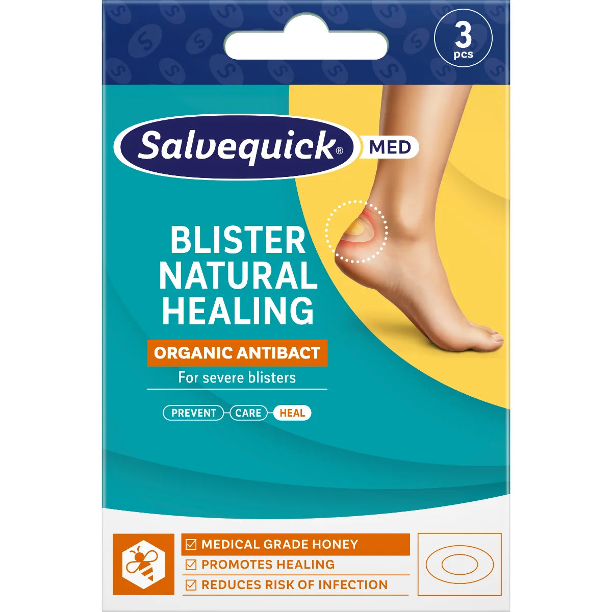 Salvequick Natural Healing rakkolaastari 3 kpl – hunaja-hydrogeelilaastari