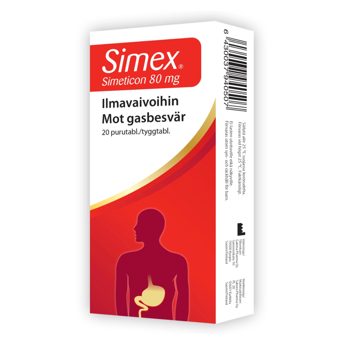 SIMEX 80 mg purutabletti 20 kpl ilmavaivoihin