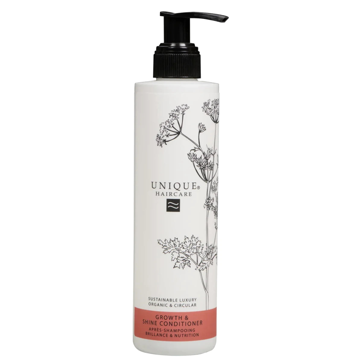 Unique Beauty Growth & Shine Conditioner 250 ml – hajusteeton, väriä suojaava ja kasvua tukeva hoitoaine