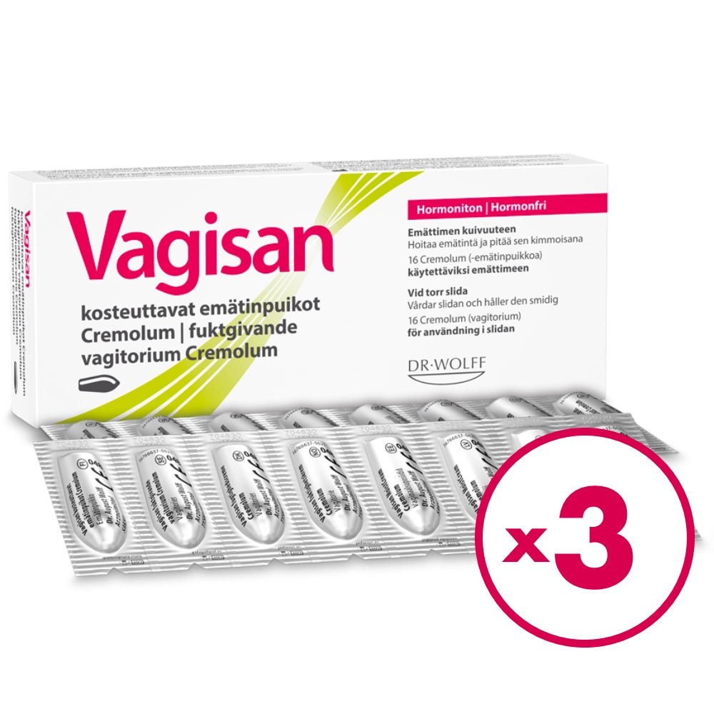 VAGISAN Cremolum kosteuttavat emätinpuikot 3x16 kpl 3x16 kpl