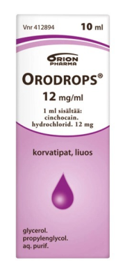 ORODROPS 12 mg/ml korvatipat, liuos 10 ml