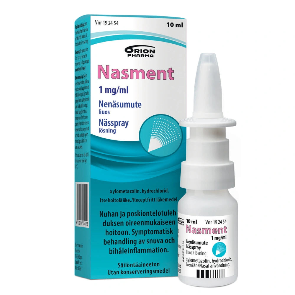 NASMENT 1 mg/ml nenäsumute, liuos sumutepumppu 10 ml