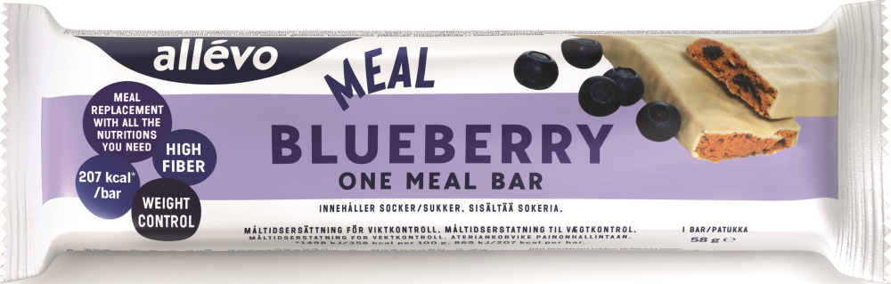 ALLEVO One Meal Bar mustikanmakuinen ateriankorvike