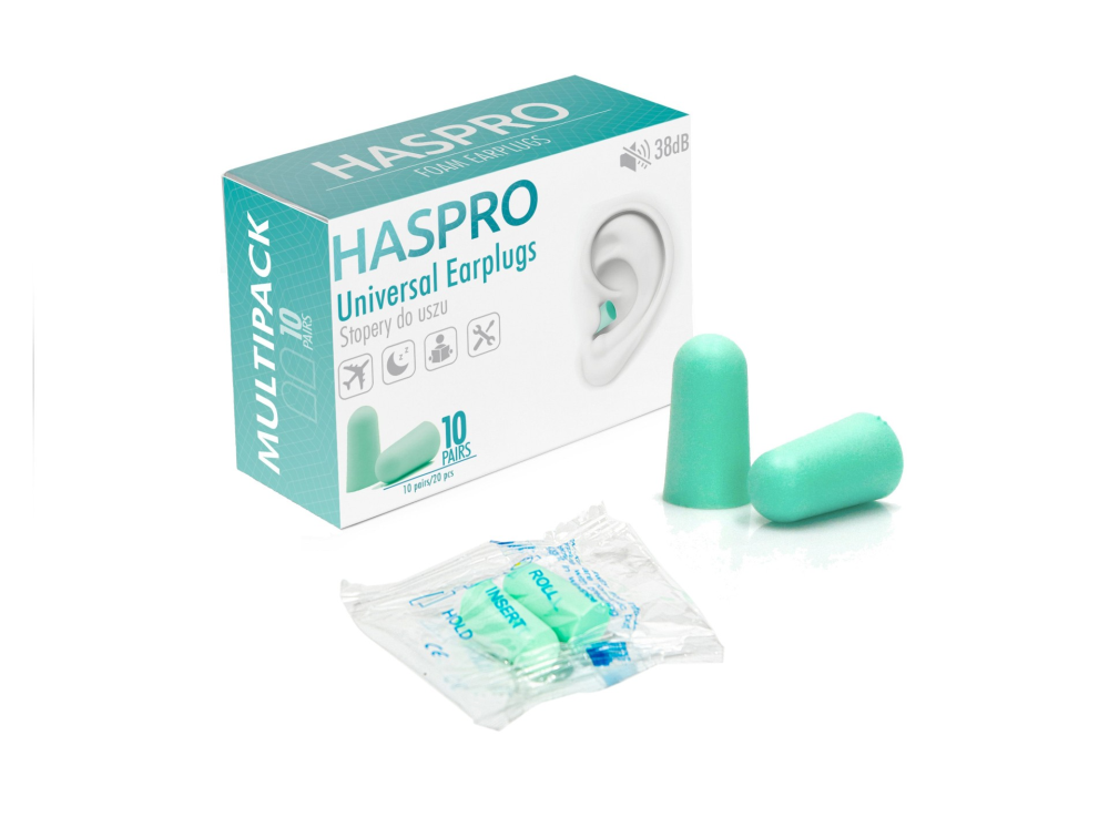 HASPRO Universal korvatulpat minttu 10 paria