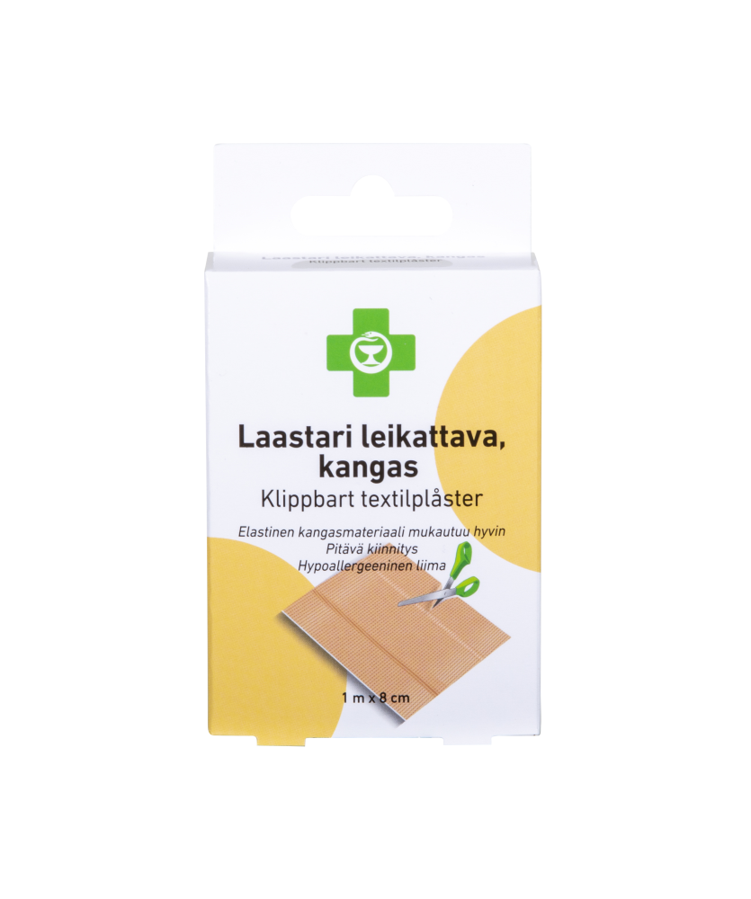 APTEEKKI Laastari leikattava, kangas 8 cm X 1 m 1 kpl