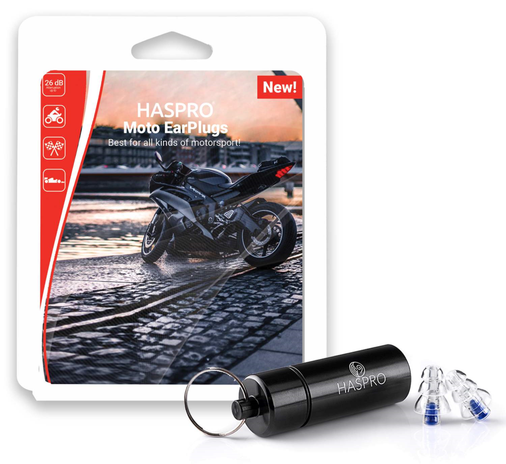 HASPRO Moto silikonikorvatulpat moottoripyöräilijöille 1 pari