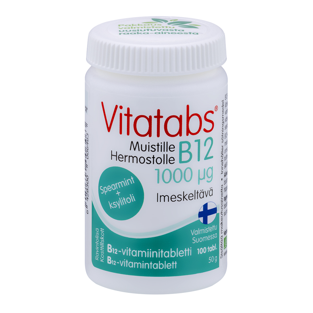 VITATABS B12 1000 mikrog spearmintinmakuinen imeskelytabletti 100 kpl