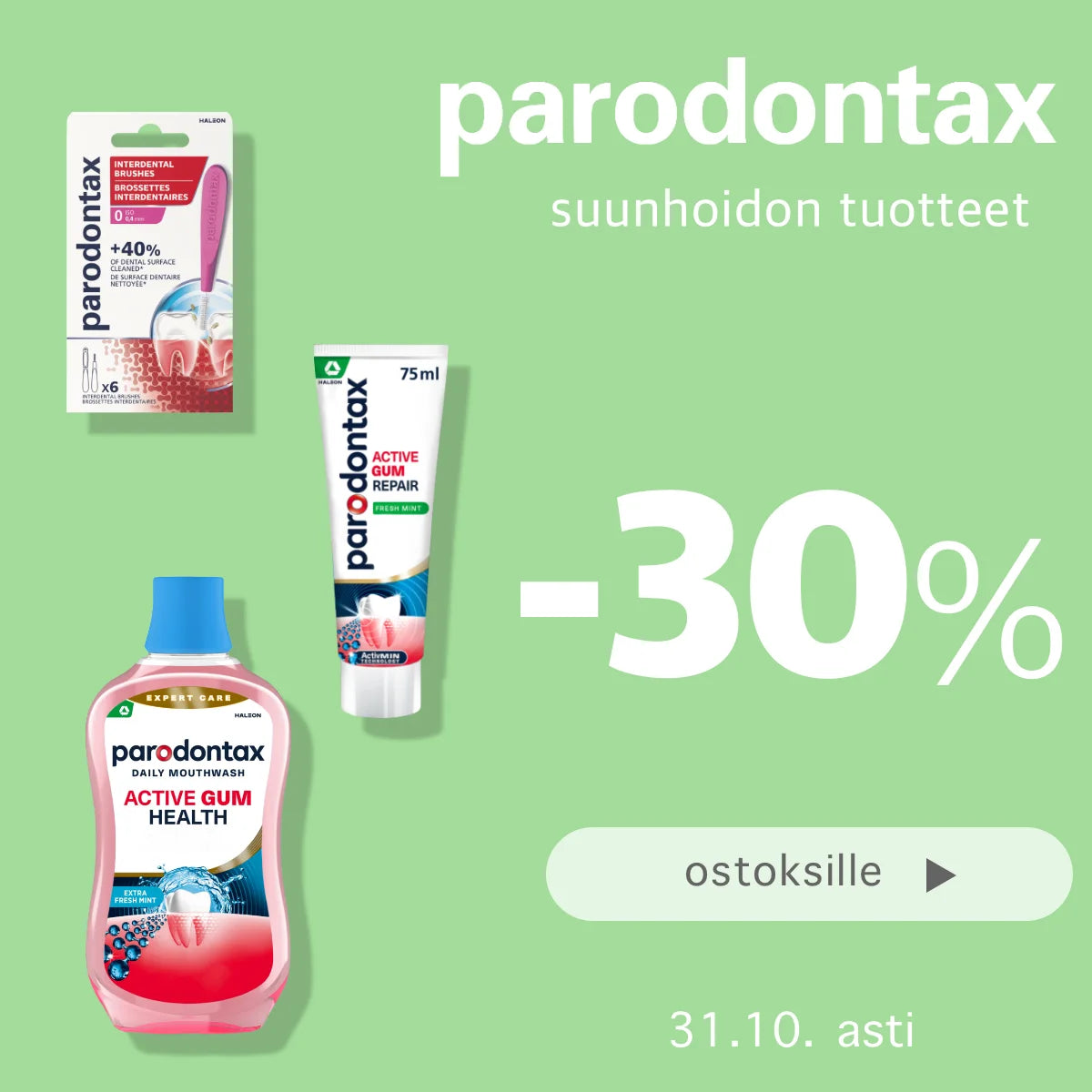 Parodontax -30% lokakuun ajan