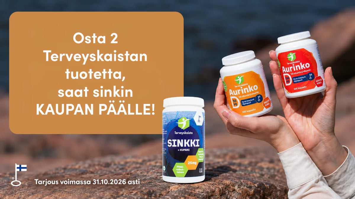 Kahden Terveyskaista ostajalle sinkki kaupan päälle