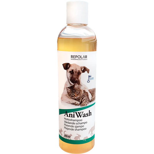 ANIWASH hoitoshampoo eläimille 300 ml rauhoittaa eläinten iho-ongelmia