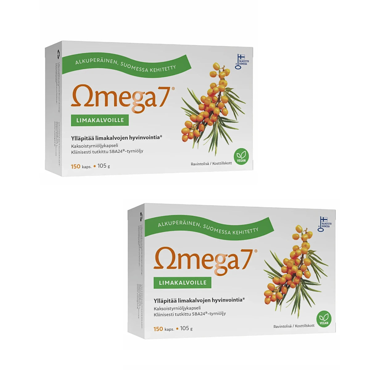 Aromtech Omega7 Kaksoistyrniöljy 2x150 kaps tuplapakkaus edullisemmin