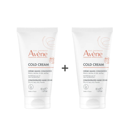 Avène Cold Cream Hand Cream DUO 2 x 50 ml – ravitseva käsivoide kuiville käsille