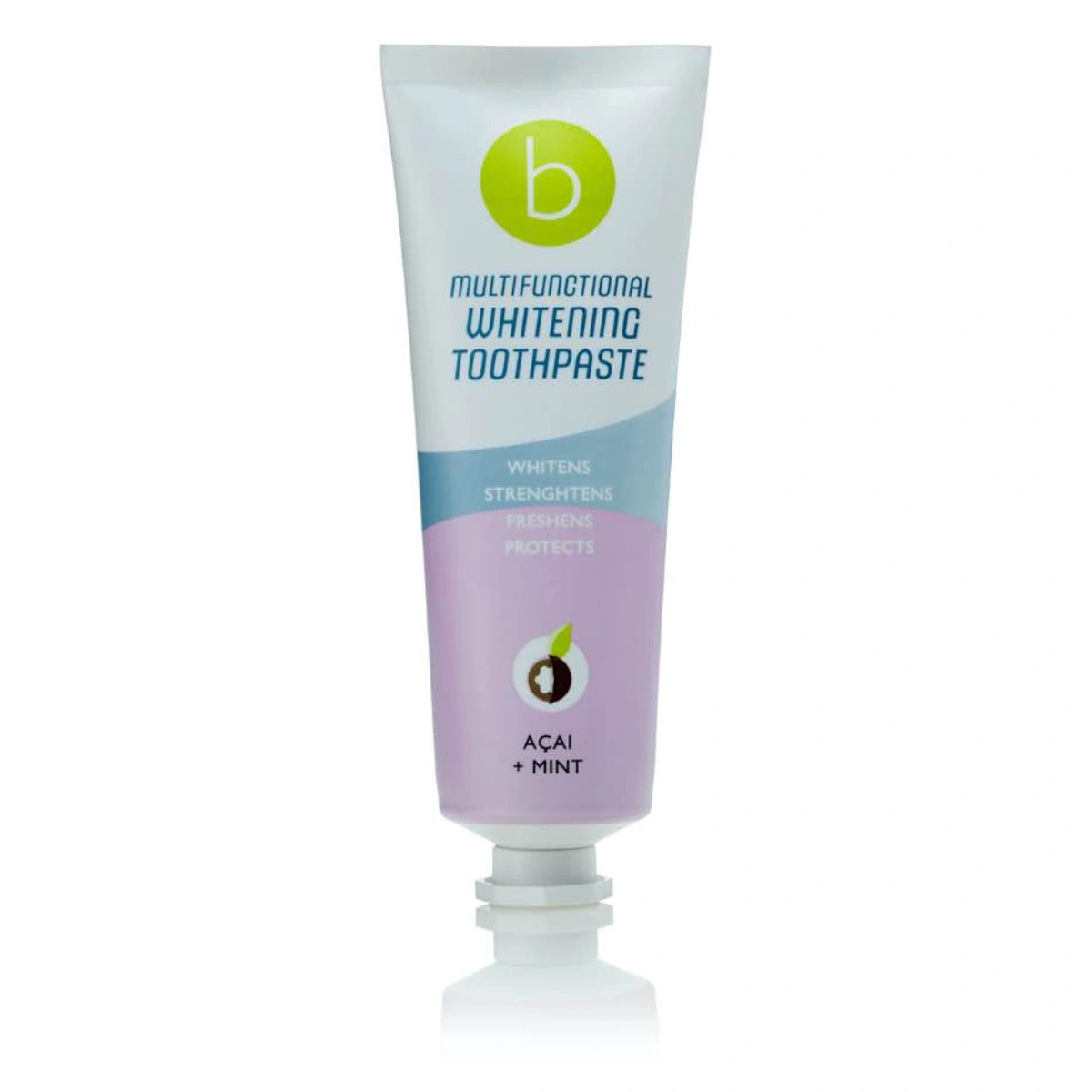Beconfident Multifunctional Whitening hammastahna Acai + Mint 75 ml valkaisee tehokkaasti ja turvallisesti hampaat