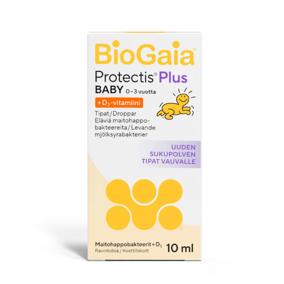 BioGaia Protectis Plus BABY + D3 10 ml uuden sukuplven tipat vauvalle