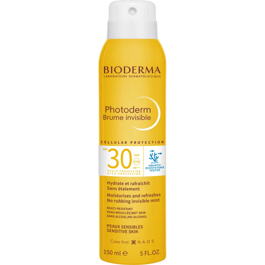 Bioderma Photoderm Brume Invisible SPF30 Aerosol 150 ml – kevyt, suihkutettava aurinkosuoja