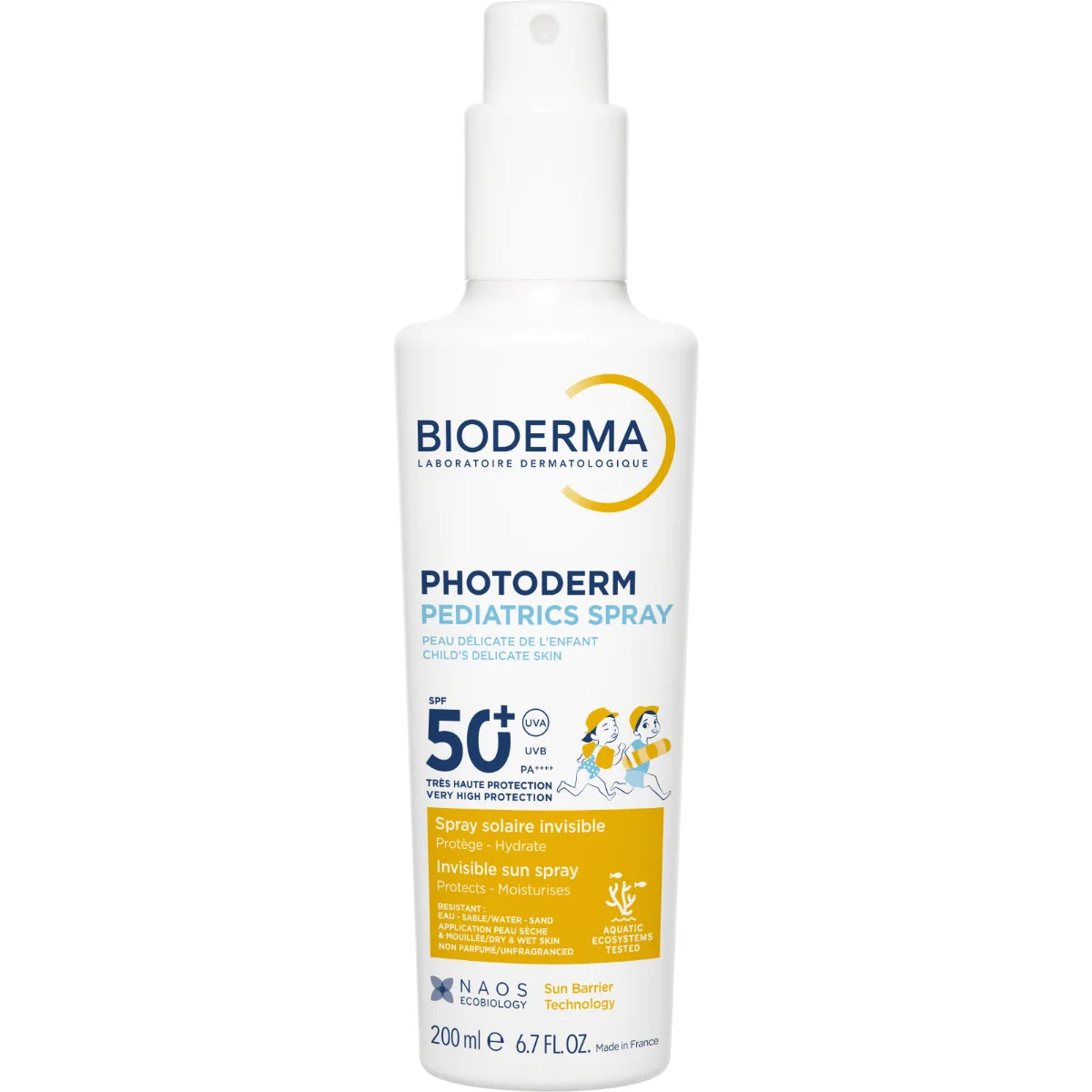 Bioderma Photoderm Pediatrics Spray SPF50+ 200 ml – vedenkestävä ja hajusteeton aurinkosuojasuihke lapsille&nbsp;