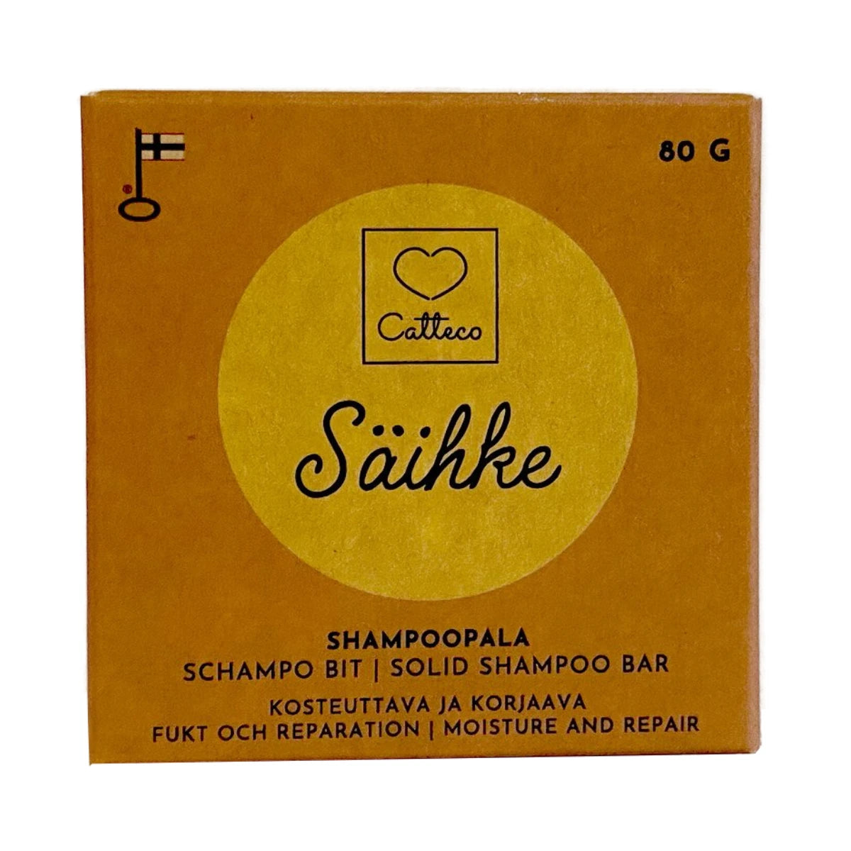 CATTECO Säihke shampoo 80 g kosteuttava ja korjaava shampoopala