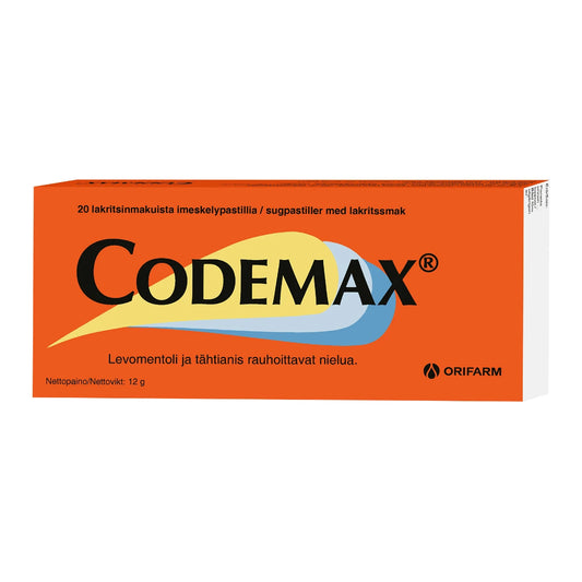 Codemax imeskeltävä pastilli 20 tabl kurkun käheyteen