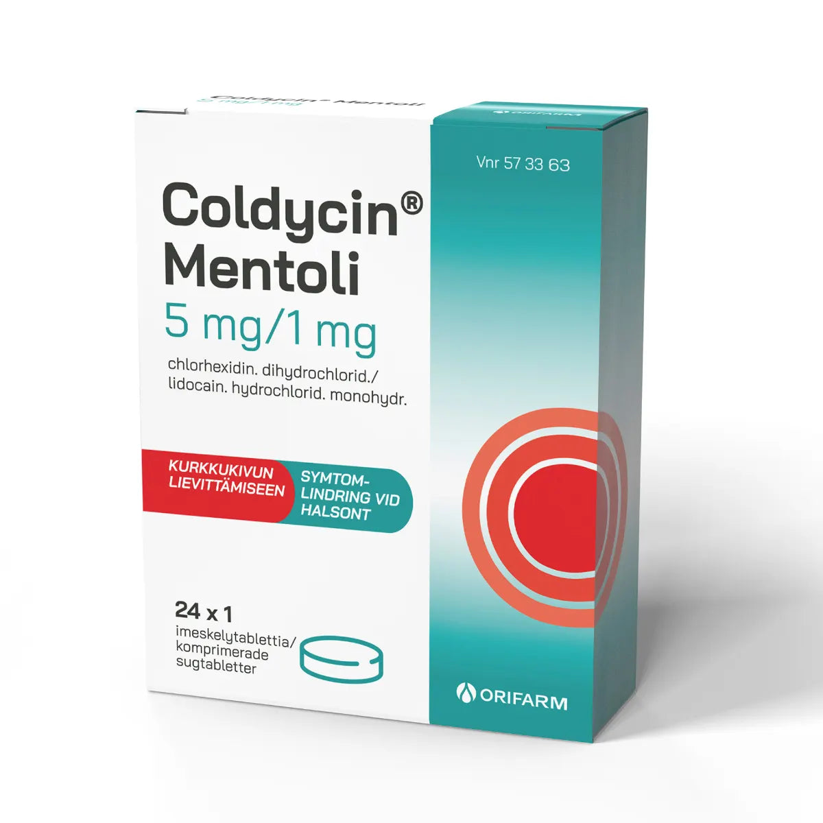 COLDYCIN Mentoli imeskelytabletti 24 kpl kurkkukivun lievittämiseen