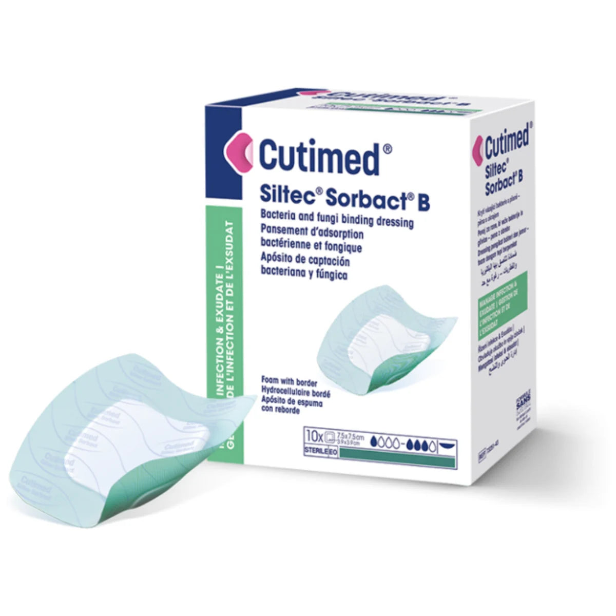 Cutimed Siltec Sorbact B sterile 7,5 x 7,5 cm 10 kpl