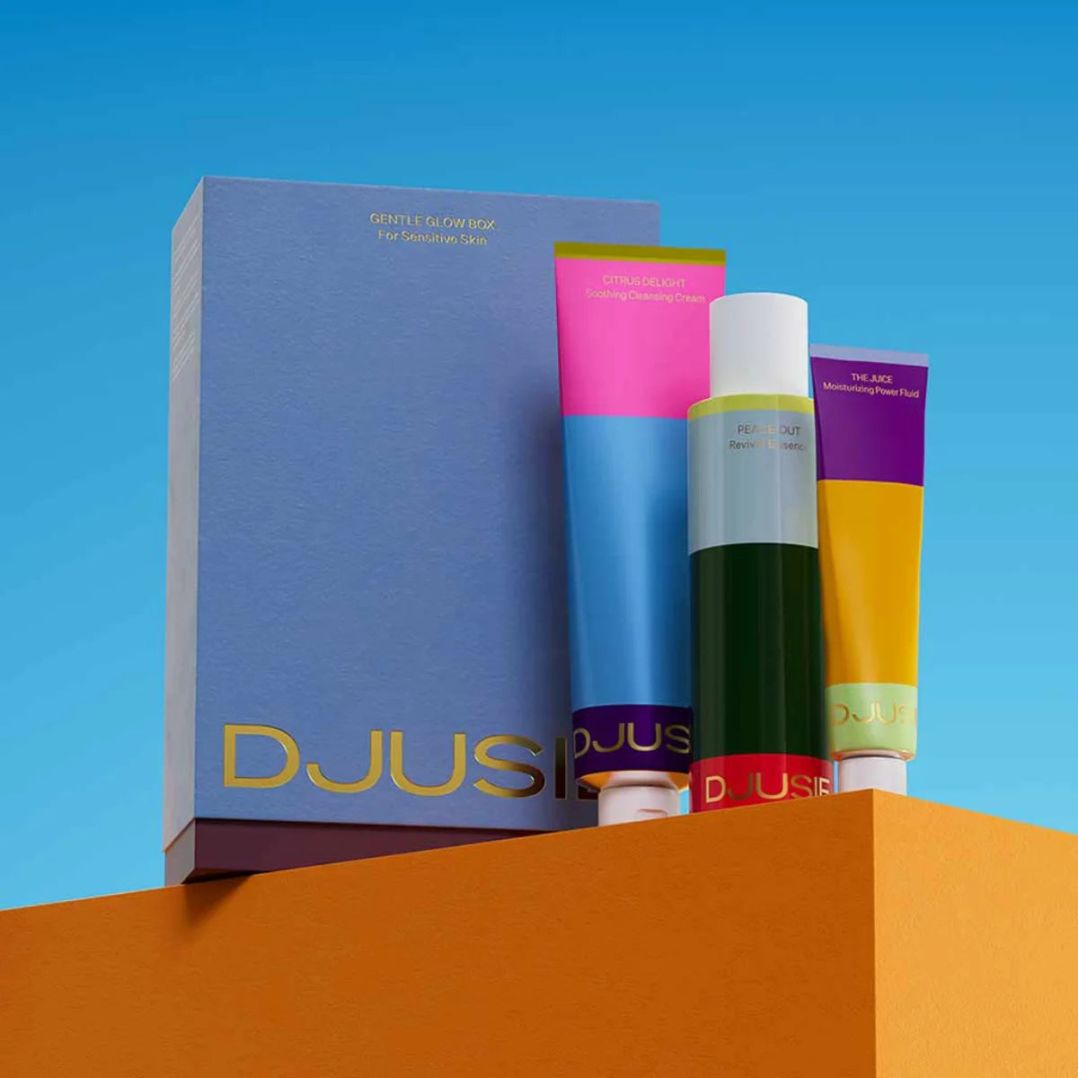 Djusie Gentle Glow Box For sensitive skin 3 tuotetta herkälle iholle