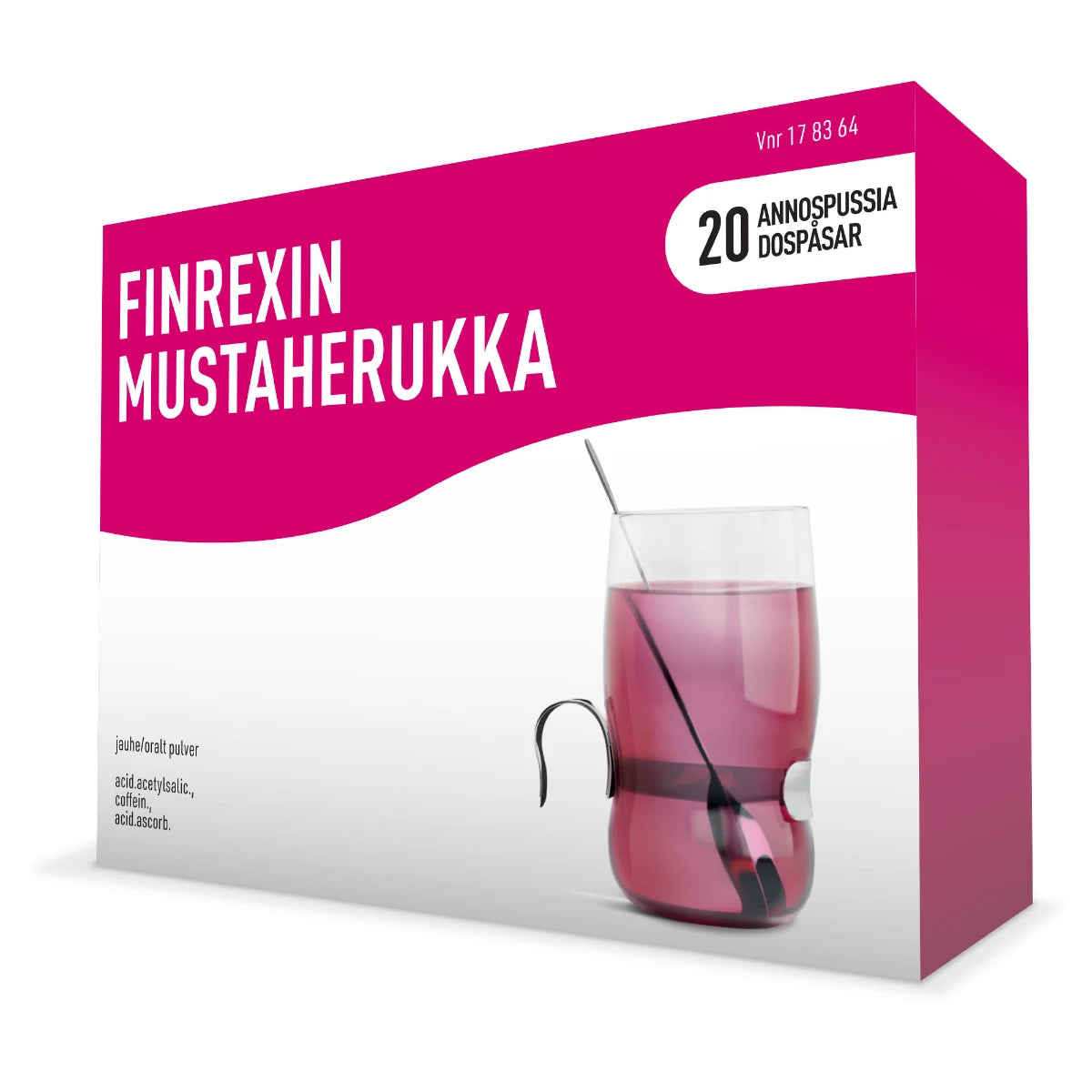 FINREXIN Mustaherukka jauhe annospusseissa kuumaa juomaa varten