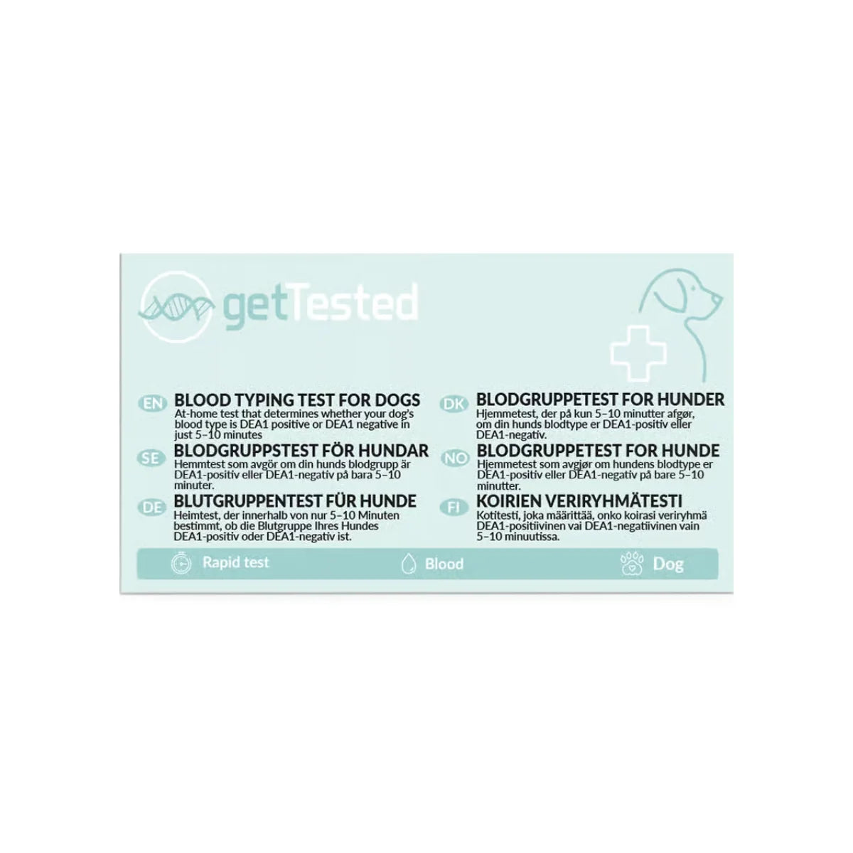 Gettested Veriryhmätesti koiralle 1 kpl