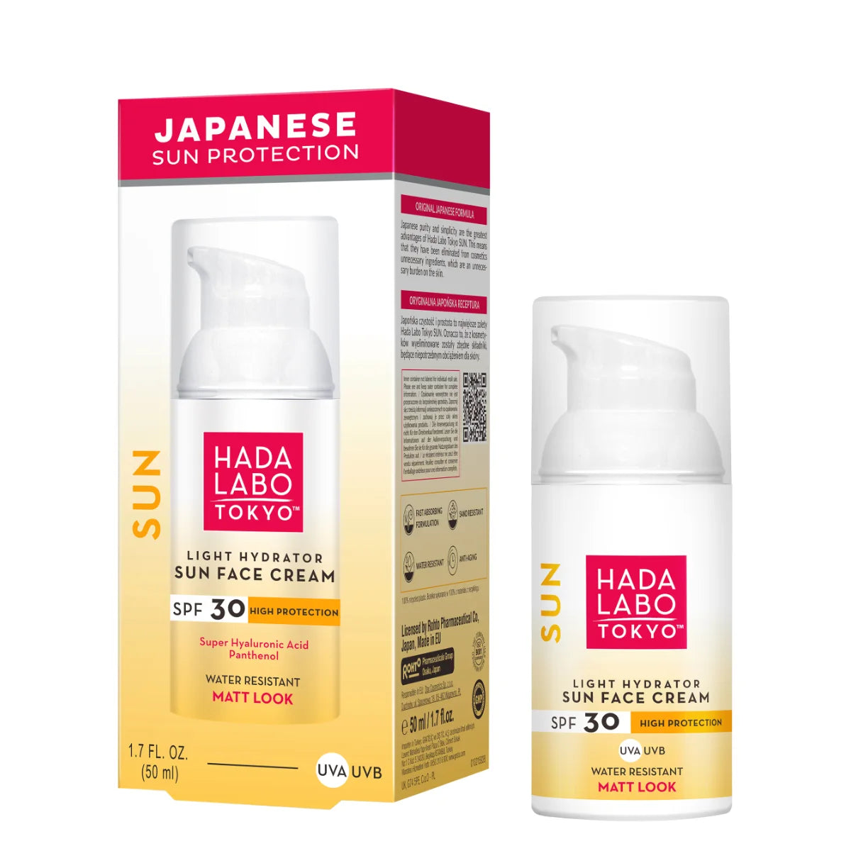HADA Labo Tokyo Light Hydrator Sun Face Cream SPF30 50 ml kosteuttava aurinkosuojavoide herkälle iholle
