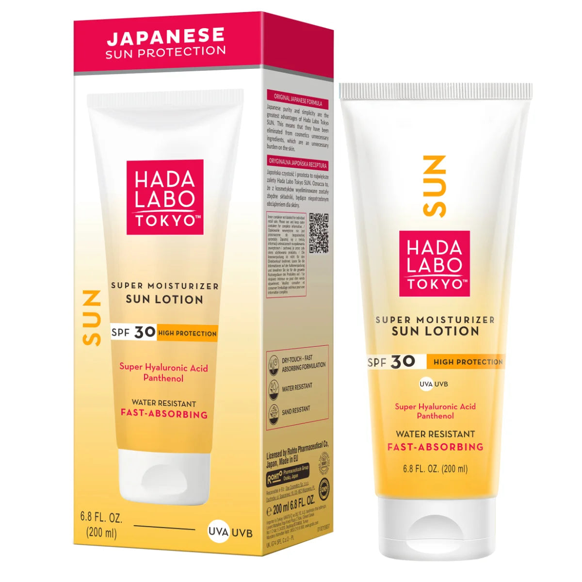 HADA Labo Tokyo Super Moisturizer Sun Lotion SPF30 200 ml hajusteeton aurinkosuojalotion