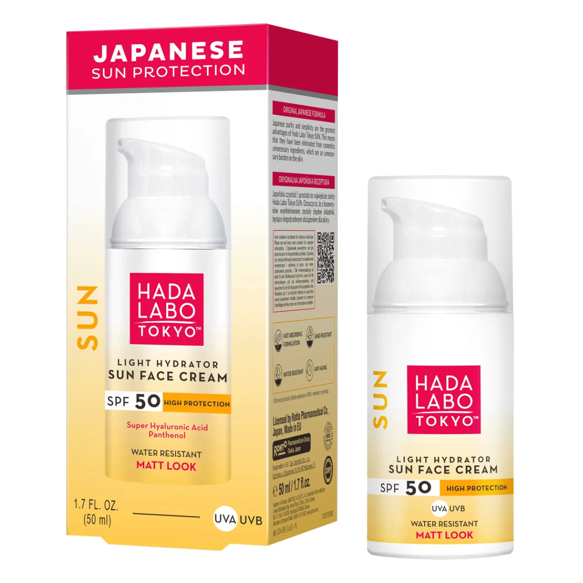 HADA Labo Tokyo Light Hydrator Sun Face Cream SPF50 50 ml kosteuttava aurinkosuojavoide kasvoille