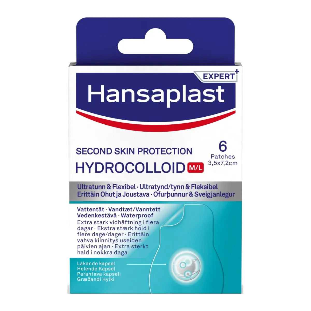 Hansaplast Second Skin Protection Hydrocolloid M/L 6 kpl