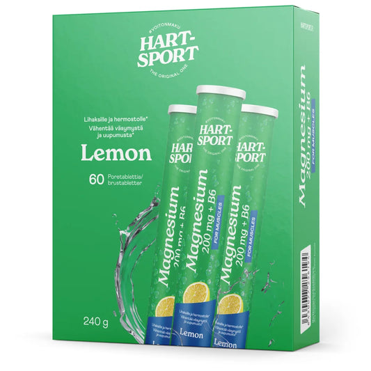 Hart-Sport Magnesium +B6 sitruuna poretabletti 3x20 kpl