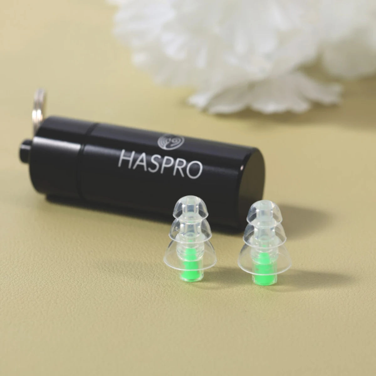 Haspro Work Soft silikonikorvatulpat säilyvät puhtaana säilytyskotelossa
