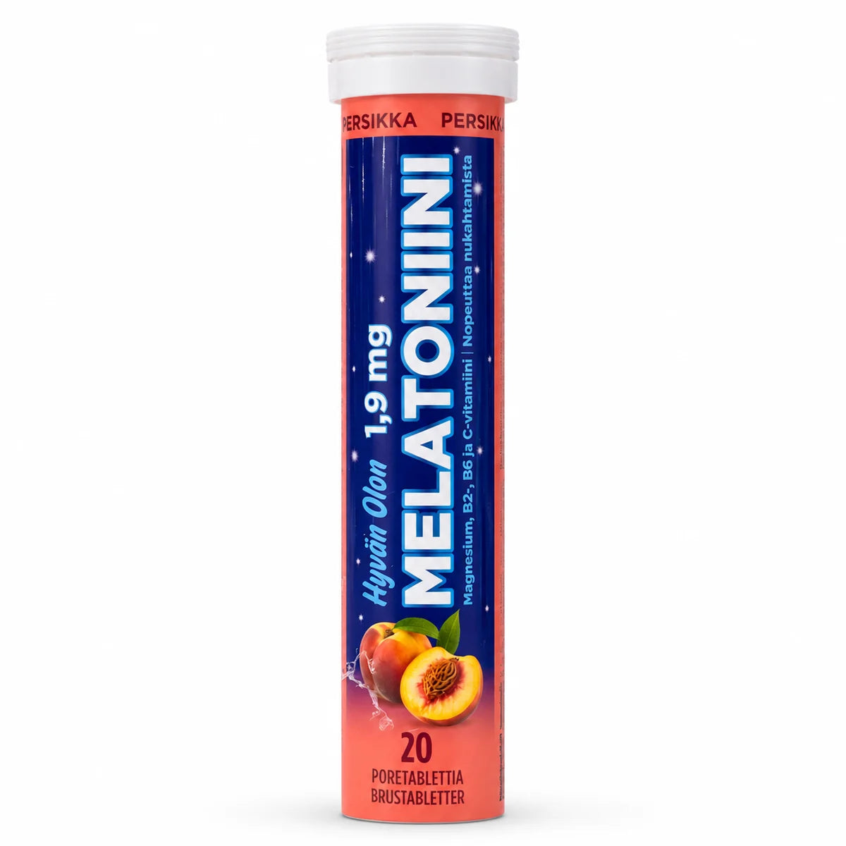 Hyvän Olon Melatoniini 1,9 mg Pore Persikka 20 tabl – persikanmakuinen poretabletti